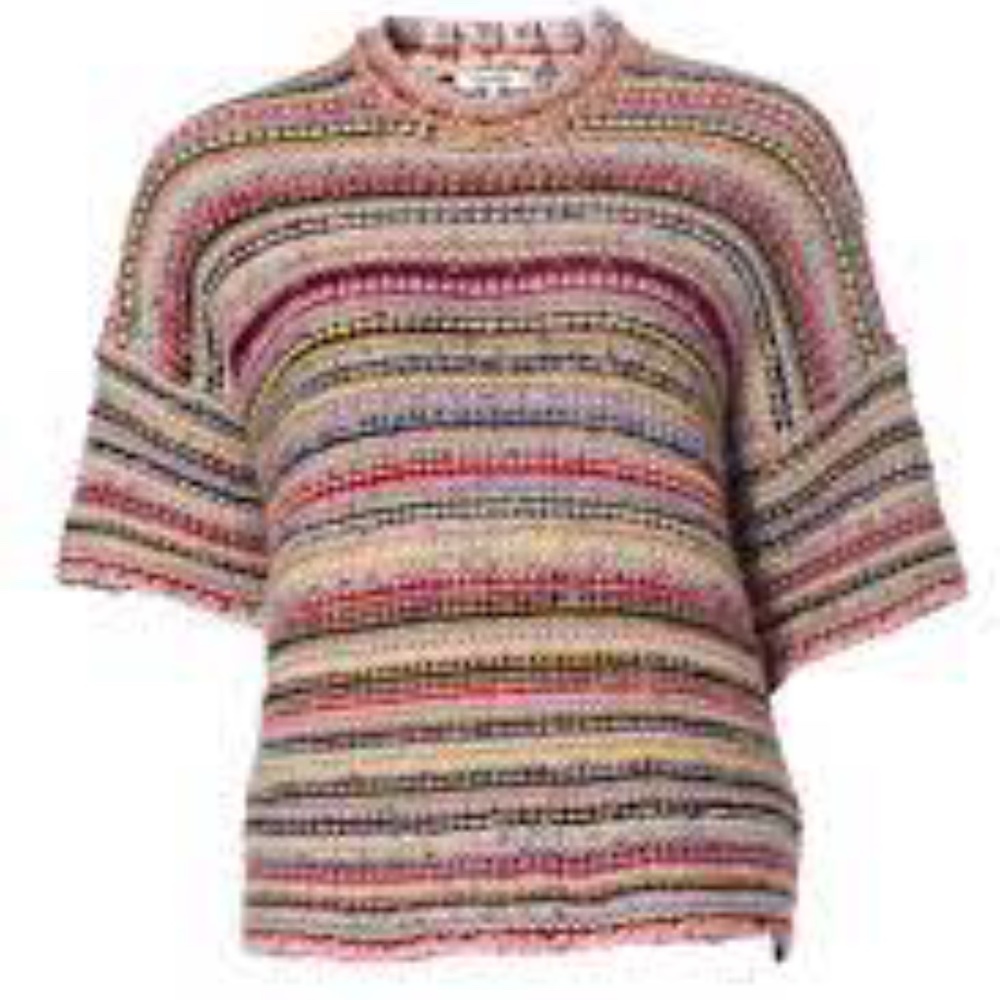 Ganni Short Sleeve Knit Top